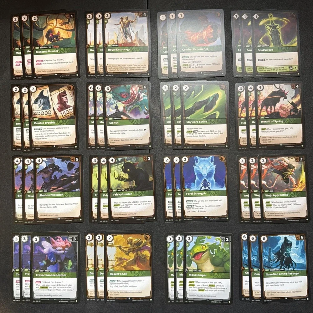Riftbound Green Playset Lot 48 Cards Total Calm Rune UNL & SFD